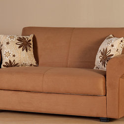 Elita Loveseat In Rainbow Brown Finish - Loveseats