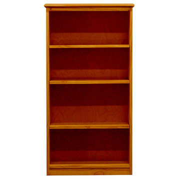 York Bookcase, 11_x25x48, Pine Wood, Colonial Maple