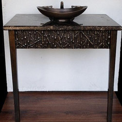 Suzette Cast Bronze Bathroom Vanity Console - Vanity Tops And Side Splashes