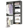 Modular Closet System Hanging Closet Organizer and Shelves, For 48"- 63" Closet,