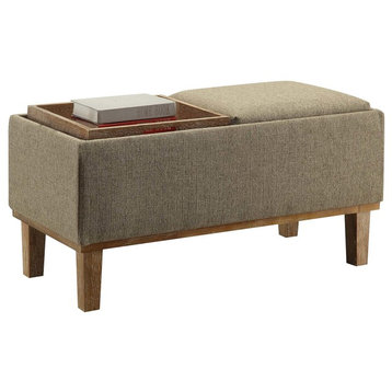 Convenience Concepts Designs4Comfort Brentwood Ottoman in Sandstone Beige Fabric