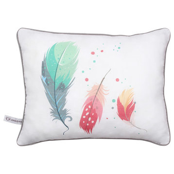 Feathers Print Pillow