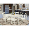 East West Furniture Dover 9-piece Wood Dinette Set in Linen White