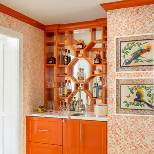 75 Beautiful Wet Bar With Orange Cabinets Pictures Ideas Houzz