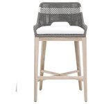 Essentials for Living - Tapestry Outdoor Barstool - Transitional style barstool featuring interwoven rope pattern and "X" stretcher base design.