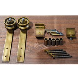Sliding Barn Door Antique Brass Hardware Set - Barn Door Hardware