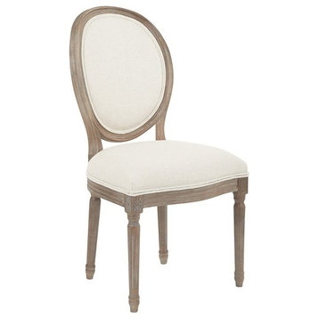 Scranton & Co 19.5" Traditional Fabric Oval Back Dining Chair in Linen Beige