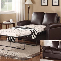 Acme Furniture - Farid Brown PU Finished Sofa with Full Sleeper - 50205 - Sofas