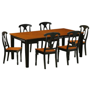 7-Piece Dining Room Set, Table With 6 Wooden Chairs