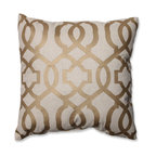 Geometric Throw Pillow, Silver and Linen