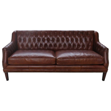 Matthew Izzo Home Chatsworth Rustic Leather Sofa