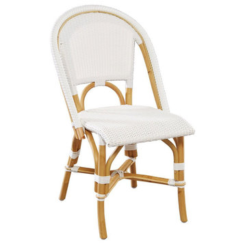 Leroy Rattan Dining Chair, White, Set of 2