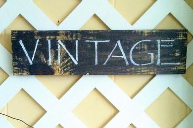 Black Painted Sign "Vintage" Wall Sign Small Wood Sign