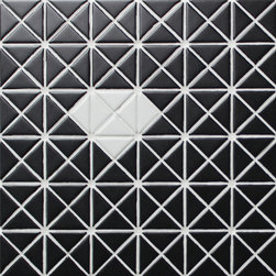 Diamond Pattern: Bold Triangle Tile - TR1-SD-MB-W - Mosaic Tile