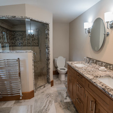 Bedroom transformed into a bathroom