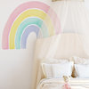 Watercolor Rainbow Vinyl Wall Sticker - Peel and Stick, Pink, Small 29.5"w X 24"h