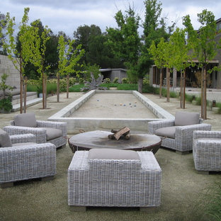 Inspiration for a large country backyard full sun outdoor sport court in San Francisco with gravel.