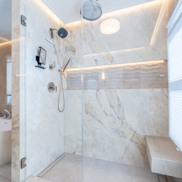 Modern Luxury Primary Bathroom Remodel | Plainsboro, NJ