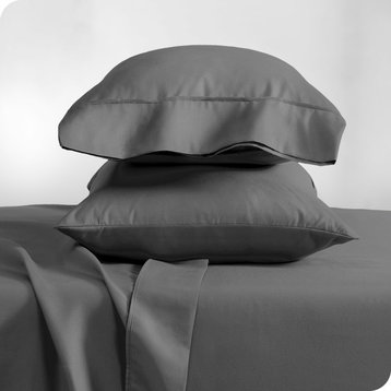 Bare Home Microfiber Pillowcases - Set of 2, Grey, King