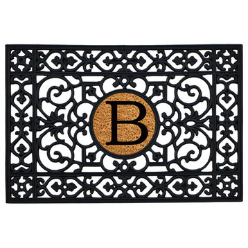 Rubber Monogram Doormat, Letter B