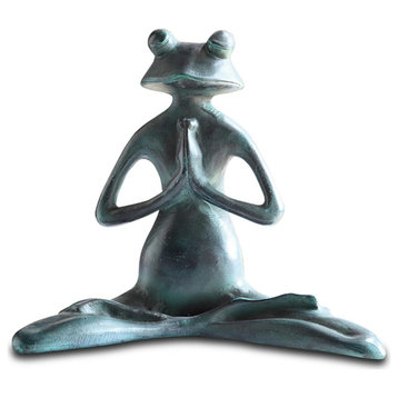 Meditating Yoga Frog Garden Sculpture