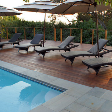 Ipe Deck with bluestone patio and coping