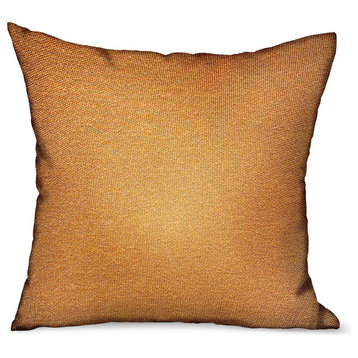 Burnt Sienna Brown Solid Luxury Outdoor/Indoor Throw Pillow 18"x18"