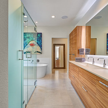 Modern Glass Master Bath