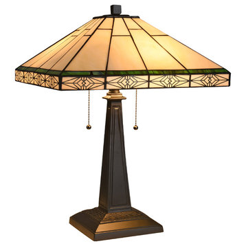 Chloe Lighting Theros Tiffany-Style 2-Light Table Lamp 16" Shade