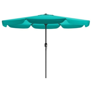 Atlin Designs Round Tilting & Vented Modern Fabric Patio Umbrella in Turquoise