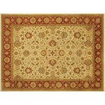Bareens Designer Rugs - Turkish Knotted Kashan Istanbul Peggy Tan/Rust Wool Rug - 9'2'' x 12'3'' - Designed with a mesmerizing intricate traditional motif this glorious hand knotted rug is a masterpiece that will fill any space with sophistication and grace. An exhilarating color pallet with an elaborate design, this masterpiece features luxurious hand spun wool with all vegetable dyes to add comfort and style to your decor. The design, color and beautiful chromatic composition with a sheen in traditional and transitional designs, exude beauty, elegance and quality make this rug a masterpiece of its own.
