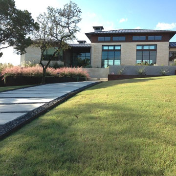 Long Canyon Austin Modern - New Home and Courtyard