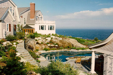 Inspiration for a coastal exterior home remodel in Portland Maine