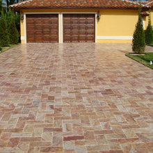 Autumn Blend Travertine driveway