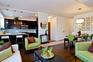 Inspiration for a contemporary living room remodel in Chicago