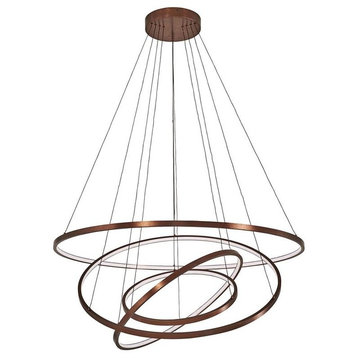 Akari Modern Circular LED Chandelier, Dimmable With Remote, 3 Rings 8" 16" 24"