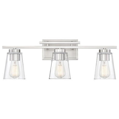 Calhoun Vanity Fixture, Satin Nickel, 3-Light