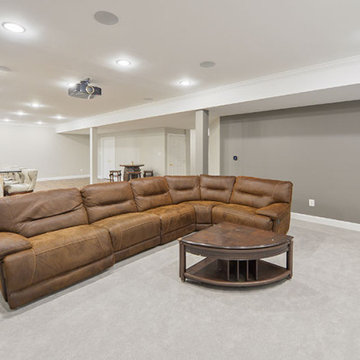Finished Basement with Fully Equipped Bar and Home Theater