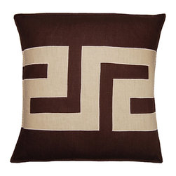 Big Brown Greek Key Pillow - Decorative Pillows