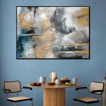 Framed living room wall art "Golden Consonance II"