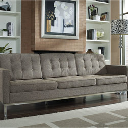 Florence Style Oatmeal Wool Loft Loveseat - Furniture