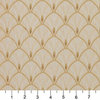 Gold And Beige Fan Jacquard Woven Upholstery Fabric By The Yard