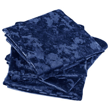 Crushed Velvet Pillow Cover 2 Piece Set, Blue, 26" X 26"