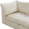 Jacob Velvet Upholstered 7-Piece U-Shaped Modular Sectional, Cream
