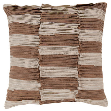 Rustic Ruffle Pillow, 18"x18"x4" With Down Insert