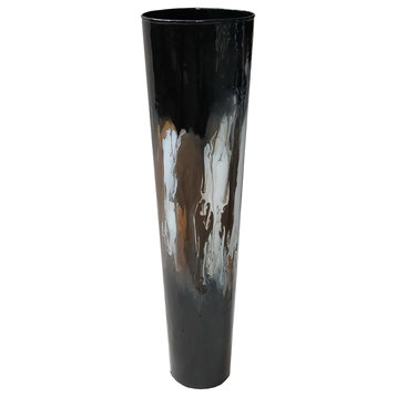 Iron, 24"H, Tall Cup Stain Vase, Black