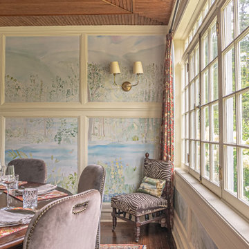 Watercolor Mural Wallpaper at a home in the Catskills