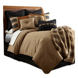 Hi End Accents - Ashbury Tan Bedding Set, Luxury Cabin Bedding, King - Comforters And Comforter Sets