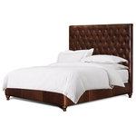 For Now Designs - King Chesterfield Bed With Deep Buttonless Diamond Tufting, Genuine Leather - Superb comfort and craftsmanship, a very appealing style.