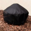 Sunnydaze Durable Round Fire Pit Cover, Long-Lasting PVC, Black, 48"x18"